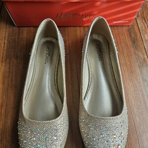 Hot Cakes Glittering Gold Flats